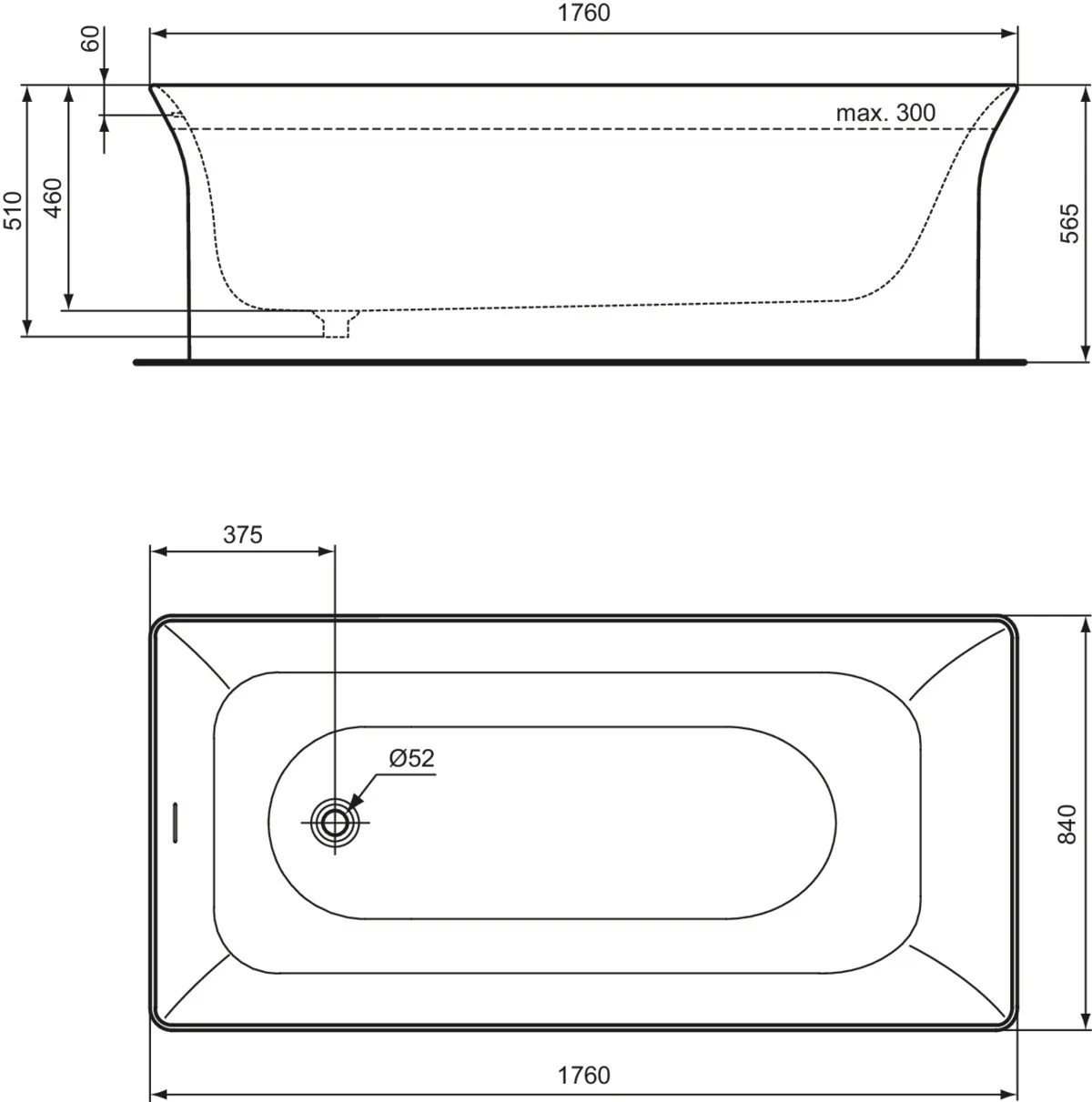 Ideal Standard Badewanne „LaDolceVita“ 84 × 176 cm Ideal Standard Badewanne „LaDolceVita“ 84 × 176 cm