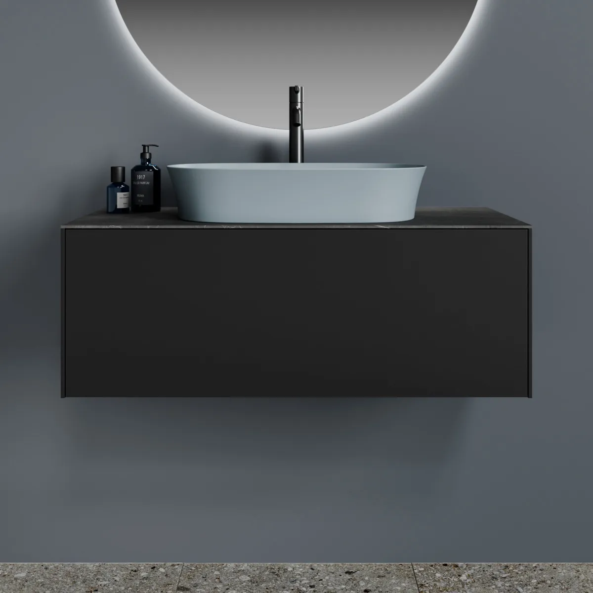 Ideal Standard Waschtischarmatur Joy, verl. Sockel, o. Ablgarn., Ausladung 170mm, Magnetic Grey