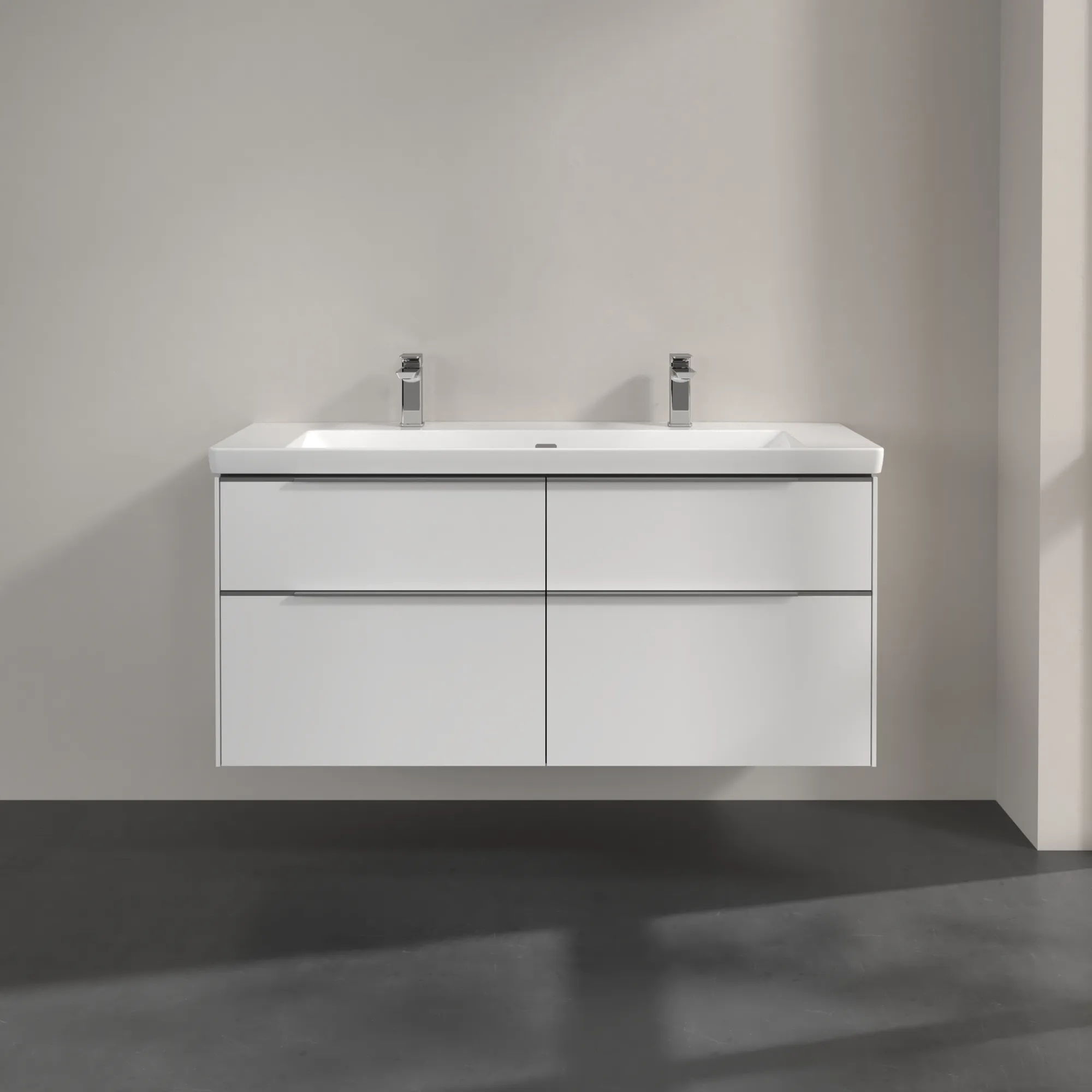 Villeroy & Boch Waschtischunterschrank „Subway 3.0“ für Schrankwaschtisch 1272 × 576 × 478 mm Brilliant White, für Becken mittig