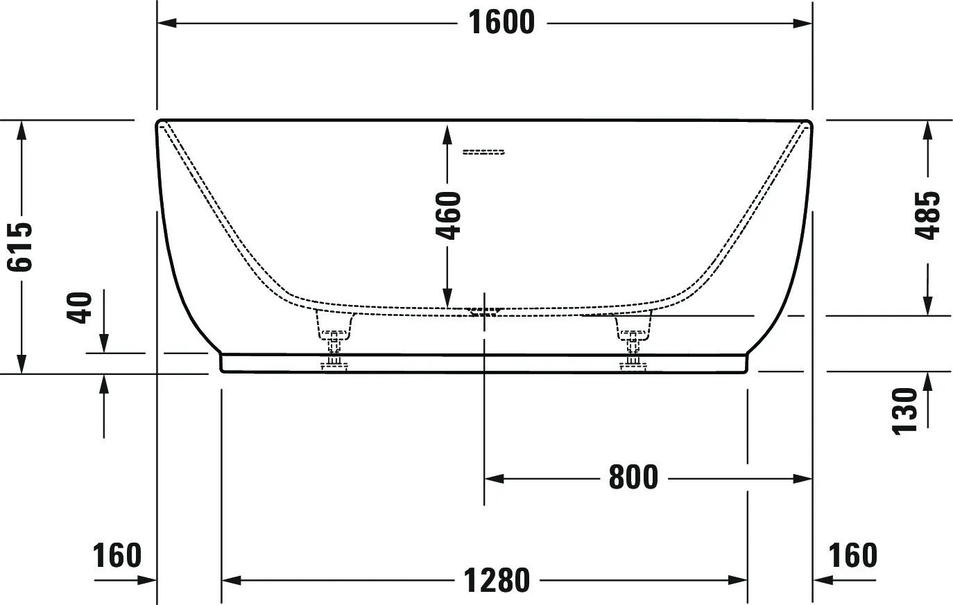 Duravit Badewanne „Luv“ freistehend oval 160 × 75 cm