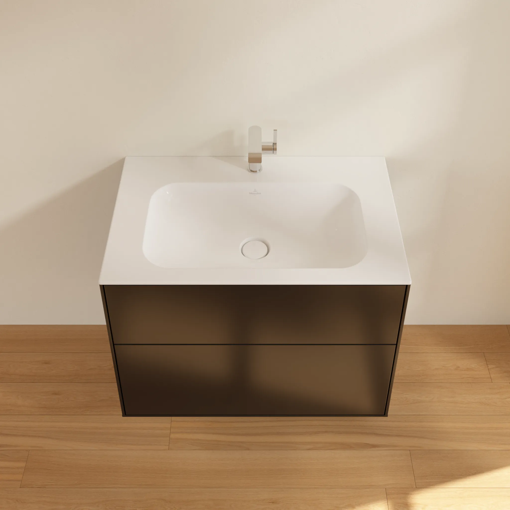 Villeroy & Boch Finion Waschbeckenunterschrank F01, 796x591x498mm, Black Matt Lacquer