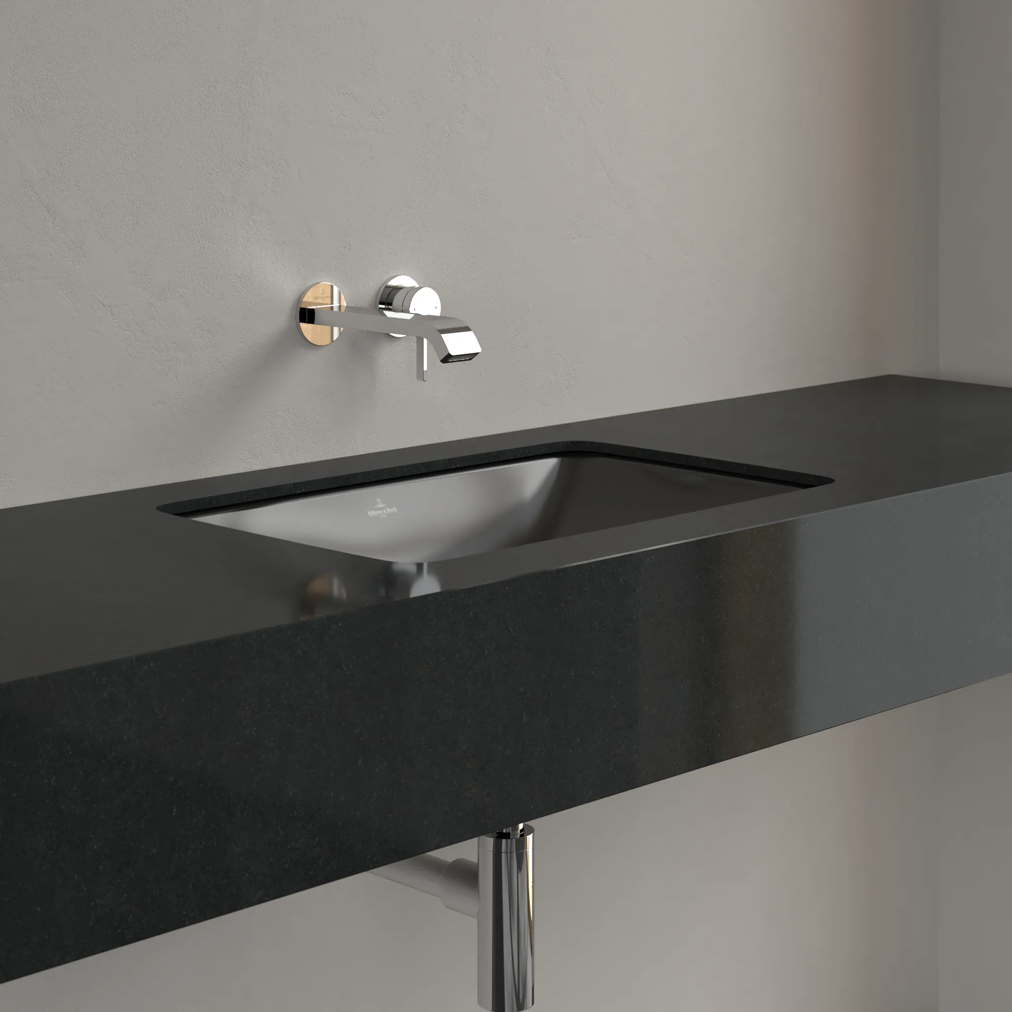 Villeroy & Boch Unterbauwaschtisch aus TitanCeram „Loop & Friends“ 600 × 405 × 185 mm, ohne Hahnlochbohrung in Pure Black Villeroy & Boch Unterbauwaschtisch aus TitanCeram „Loop & Friends“ 600 × 405 × 185 mm, ohne Hahnlochbohrung in Pure Black