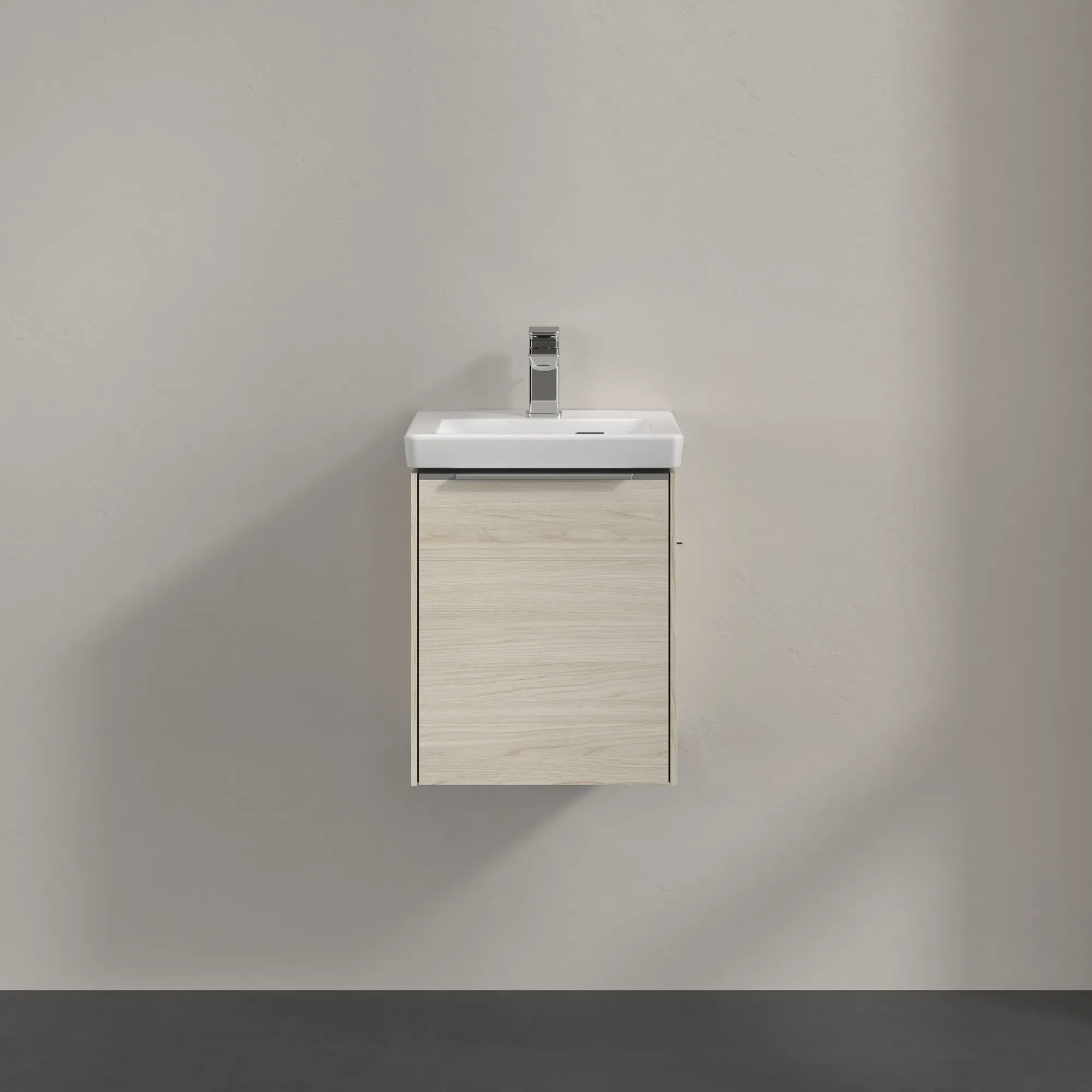 Villeroy & Boch Waschtischunterschrank mit Tür „Subway 3.0“ für Schrankwaschtisch 351 × 429 × 309 mm White Oak, 1 Tür, für Becken mittig, Anschlag links Villeroy & Boch Waschtischunterschrank mit Tür „Subway 3.0“ für Schrankwaschtisch 351 × 429 × 309 mm White Oak, 1 Tür, für Becken mittig, Anschlag links