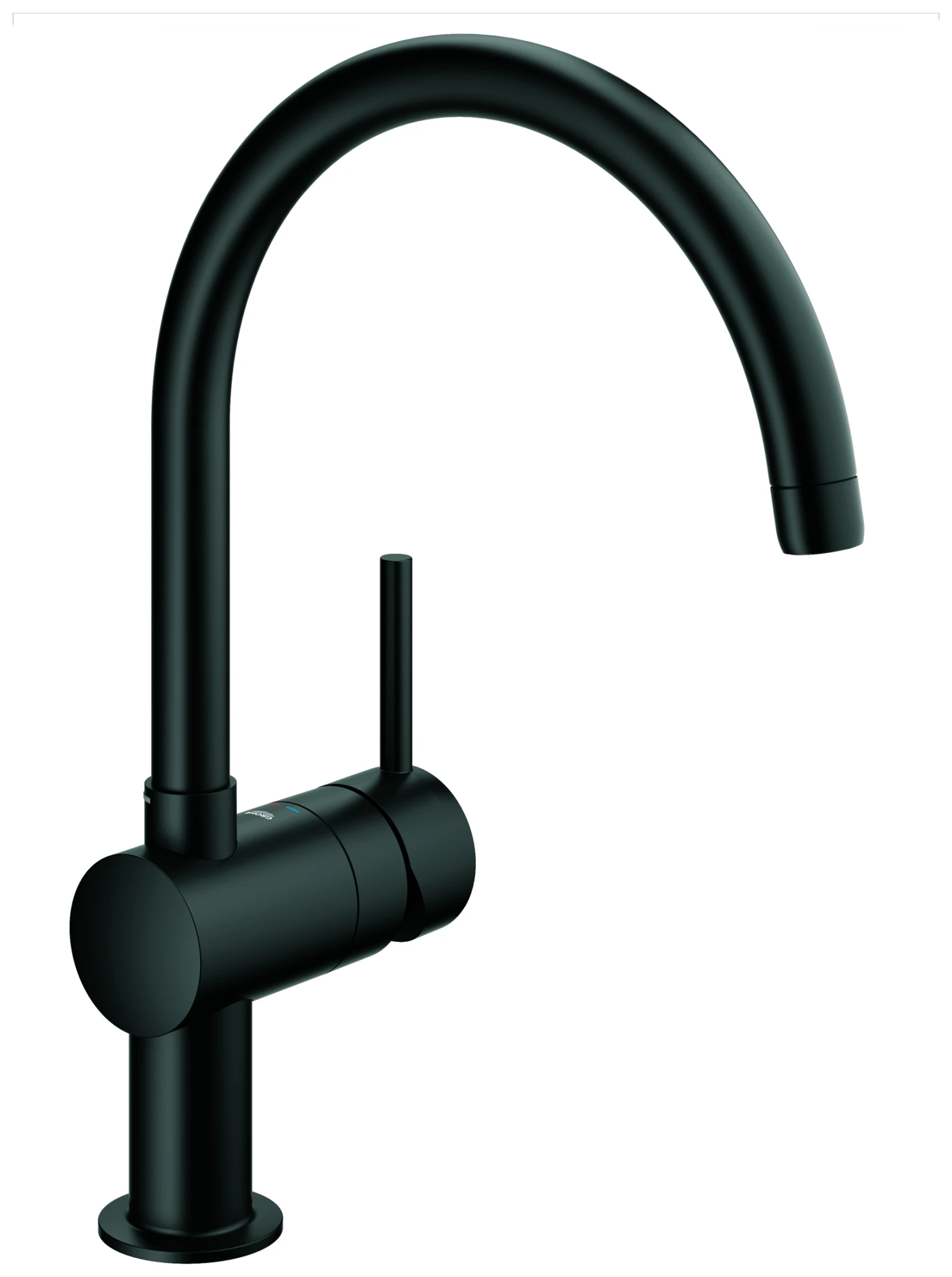 Einhand-Spültischbatterie Minta 32917, Einlochmontage, C-Auslauf, chrom Farbe: velvet black
