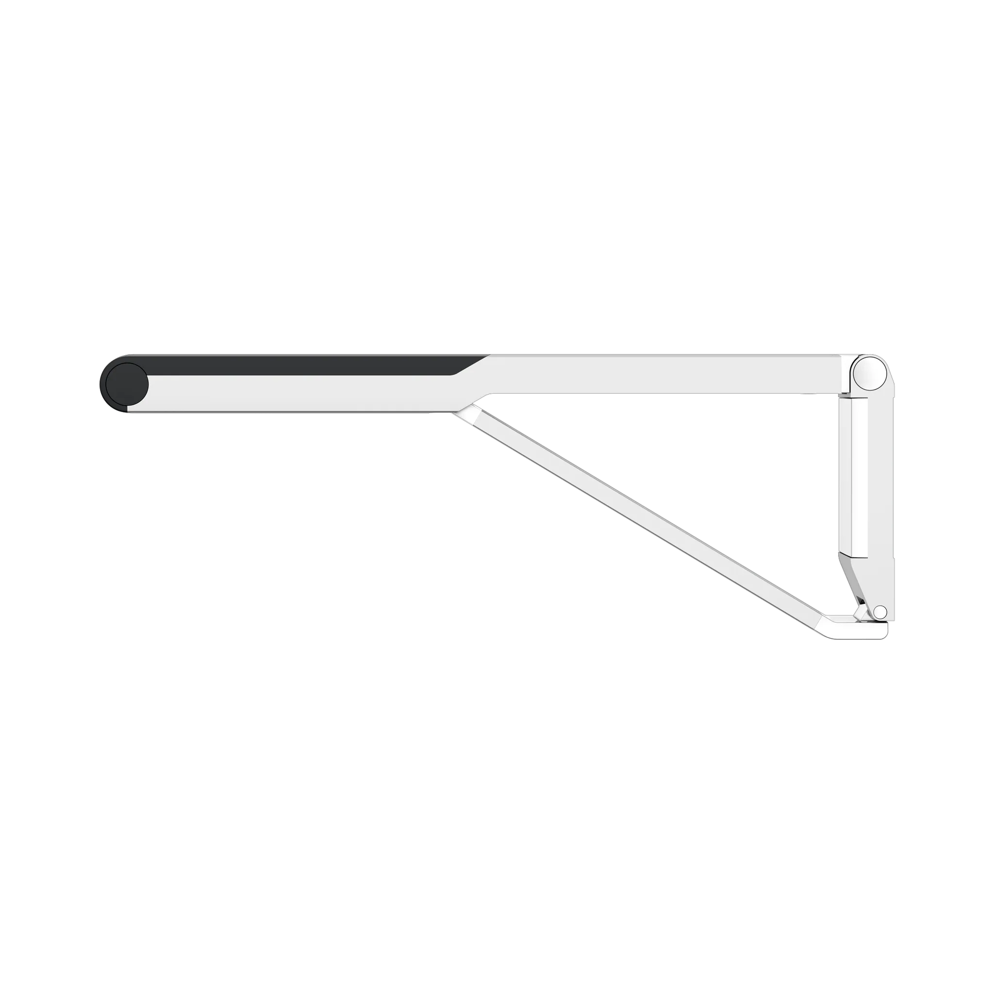 AXESS Stützklappgriff WC 700 mm silber-eloxiert/schwarz