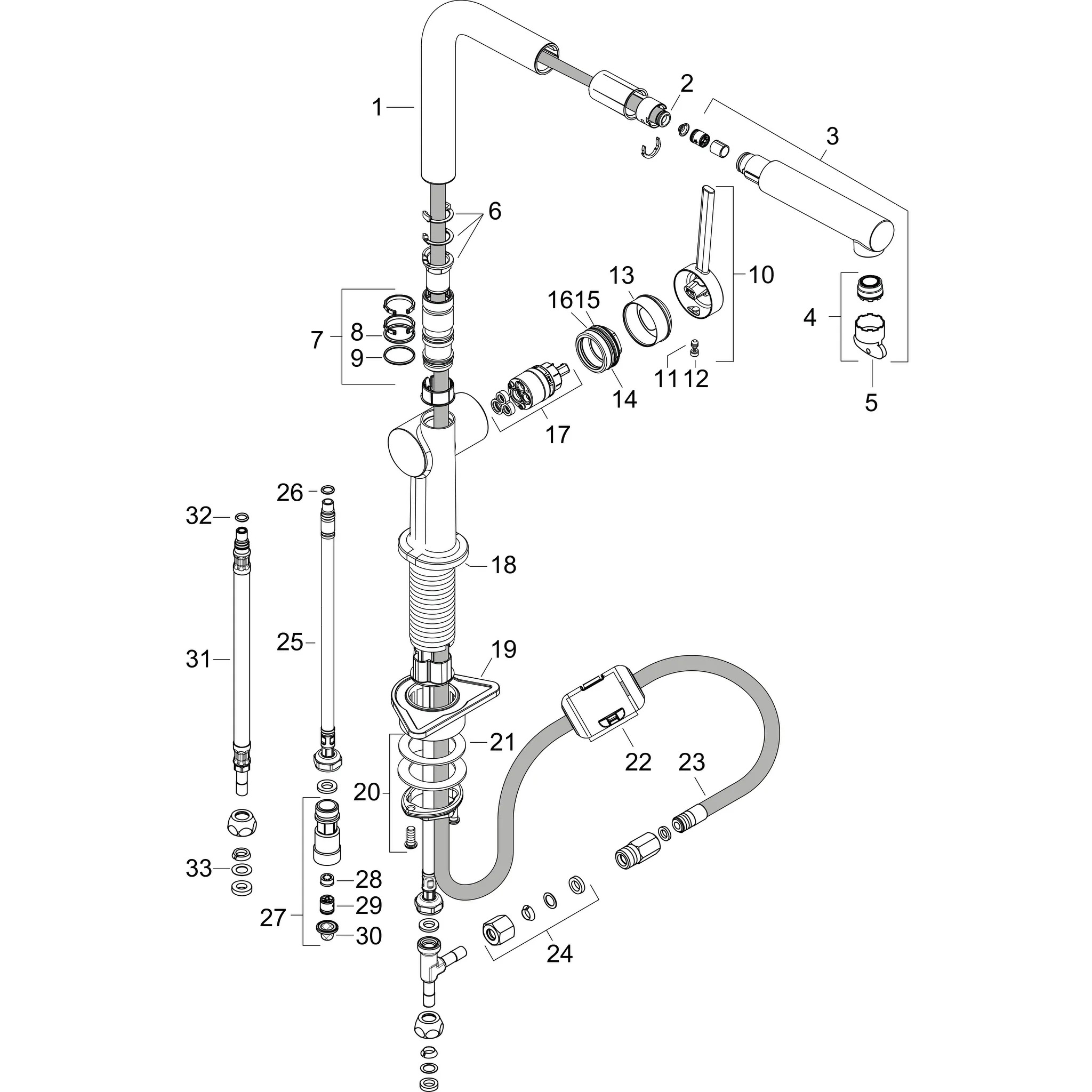 Hansgrohe Talis M54 Einhebel-Küchenmischer 270, Niederdruck/offene Warmwasserbereiter, Ausziehauslauf, 1jet, Chrom Hansgrohe Talis M54 Einhebel-Küchenmischer 270, Niederdruck/offene Warmwasserbereiter, Ausziehauslauf, 1jet, Chrom