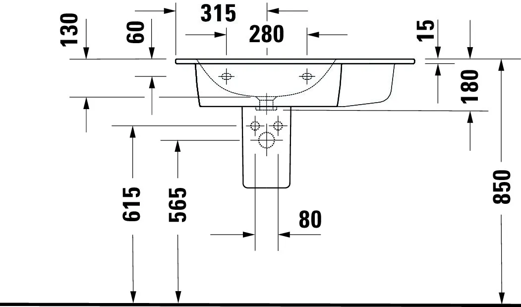 Wandwaschtisch „ME by Starck“, mit Überlauf in Weiß Hochglanz Wandwaschtisch „ME by Starck“, mit Überlauf in Weiß Hochglanz