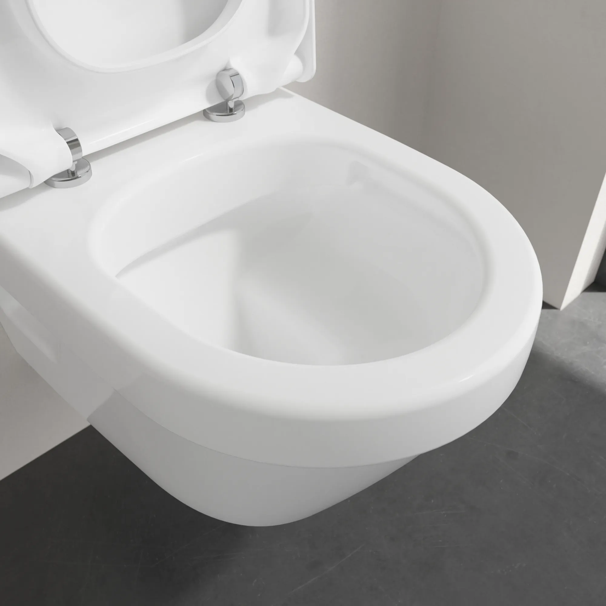 Wand-Tiefspül-WC Combi-Pack kurze Ausladung Compact „Architectura“ 35 × 34 × 48 cm in Weiß Alpin, ohne Spülrand, Abgang waagerecht