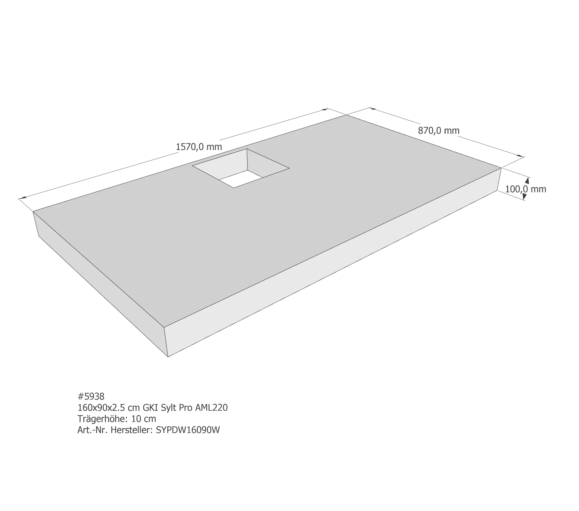 Duschwannenträger passend für GKI Sylt Pro 160 × 90 × 3 cm Duschwannenträger passend für GKI Sylt Pro 160 × 90 × 3 cm