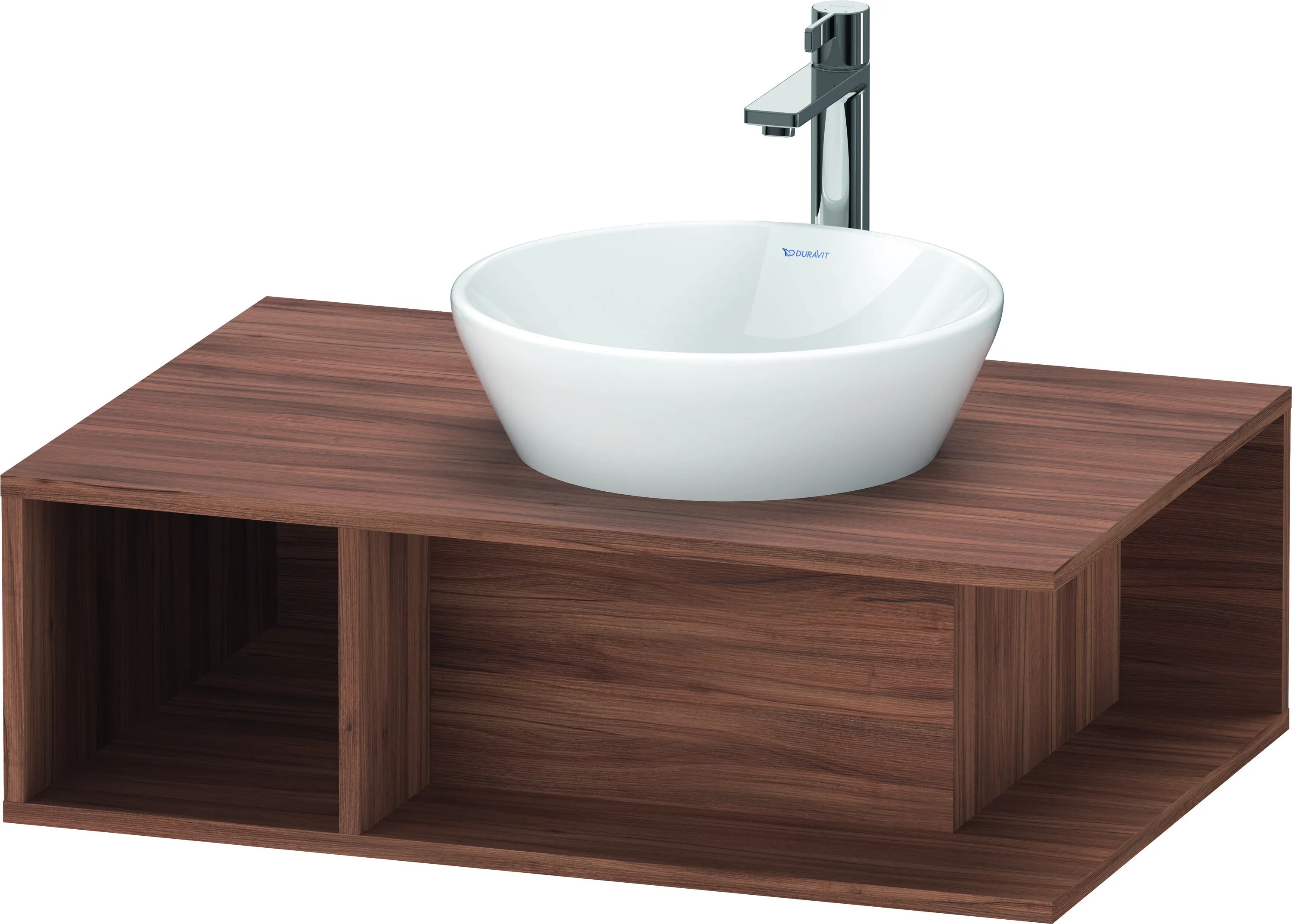 Duravit Waschtischunterschrank wandhängend „D-Neo“ 80 × 26 × 55 cm Nussbaum Natur