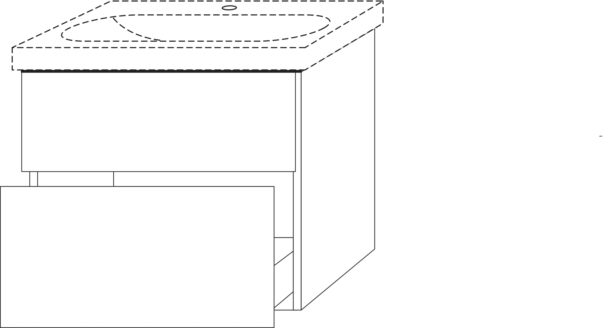 Waschtischunterbau mit Auszügen 3way (BP415) 586x570x467 Graphit-Matt