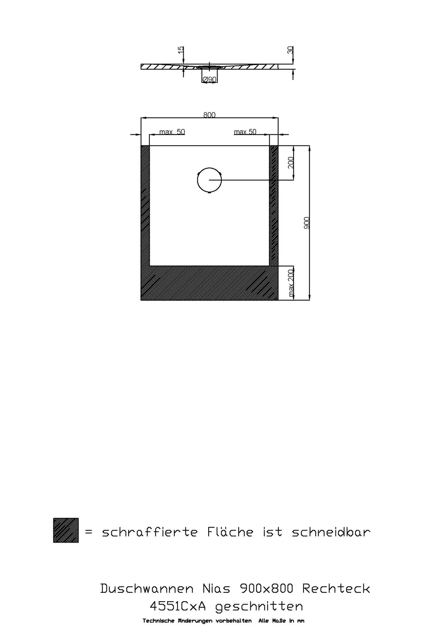 Hoesch Nias Duschwanne Mineralguss Solique, 900x800x30, strukturierte Oberfläche, Weiß Hoesch Nias Duschwanne Mineralguss Solique, 900x800x30, strukturierte Oberfläche, Weiß