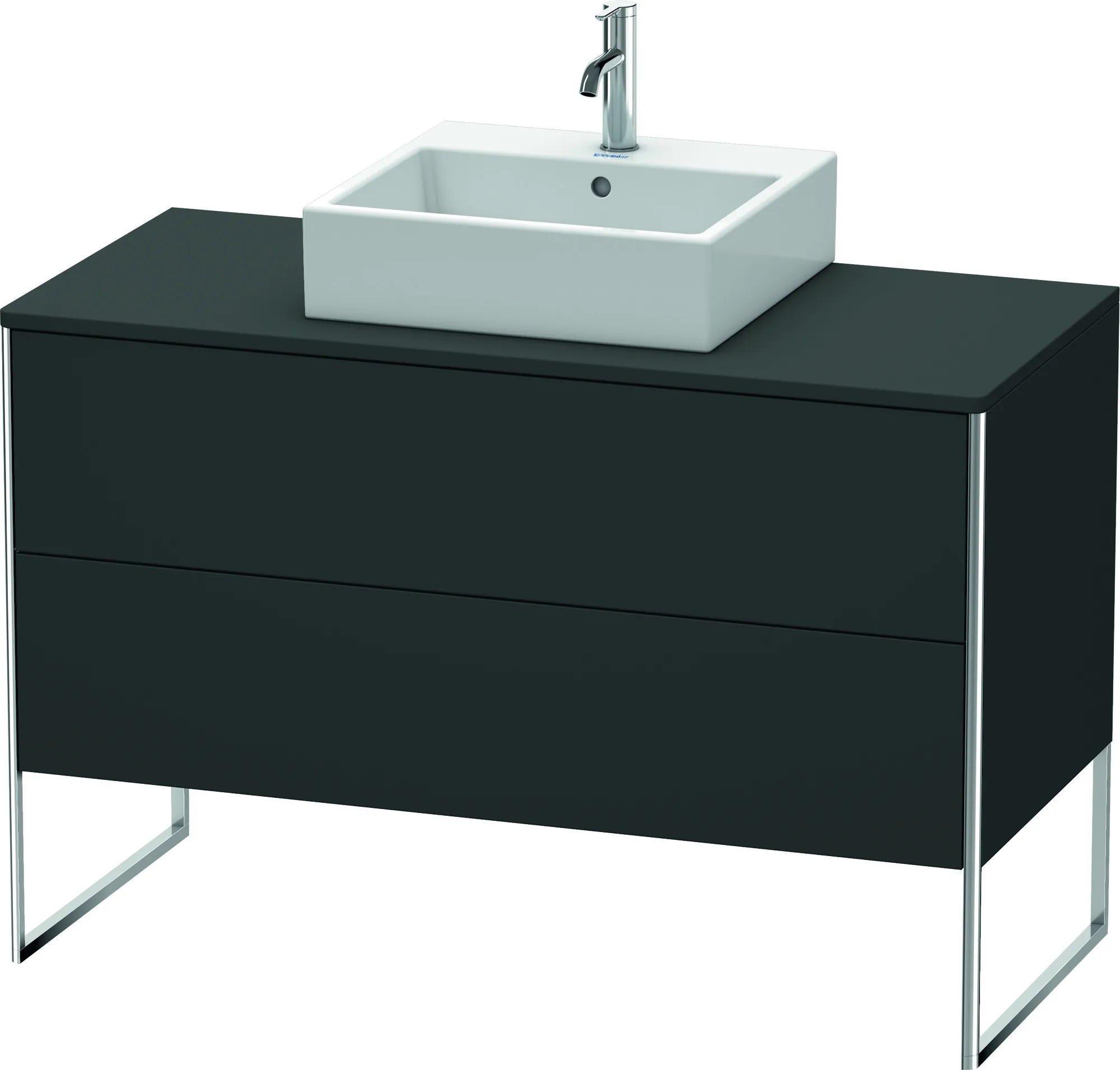 Duravit Waschtischunterschrank bodenstehend „XSquare“ 120 × 77,8 × 54,8 cm Graphit Supermatt