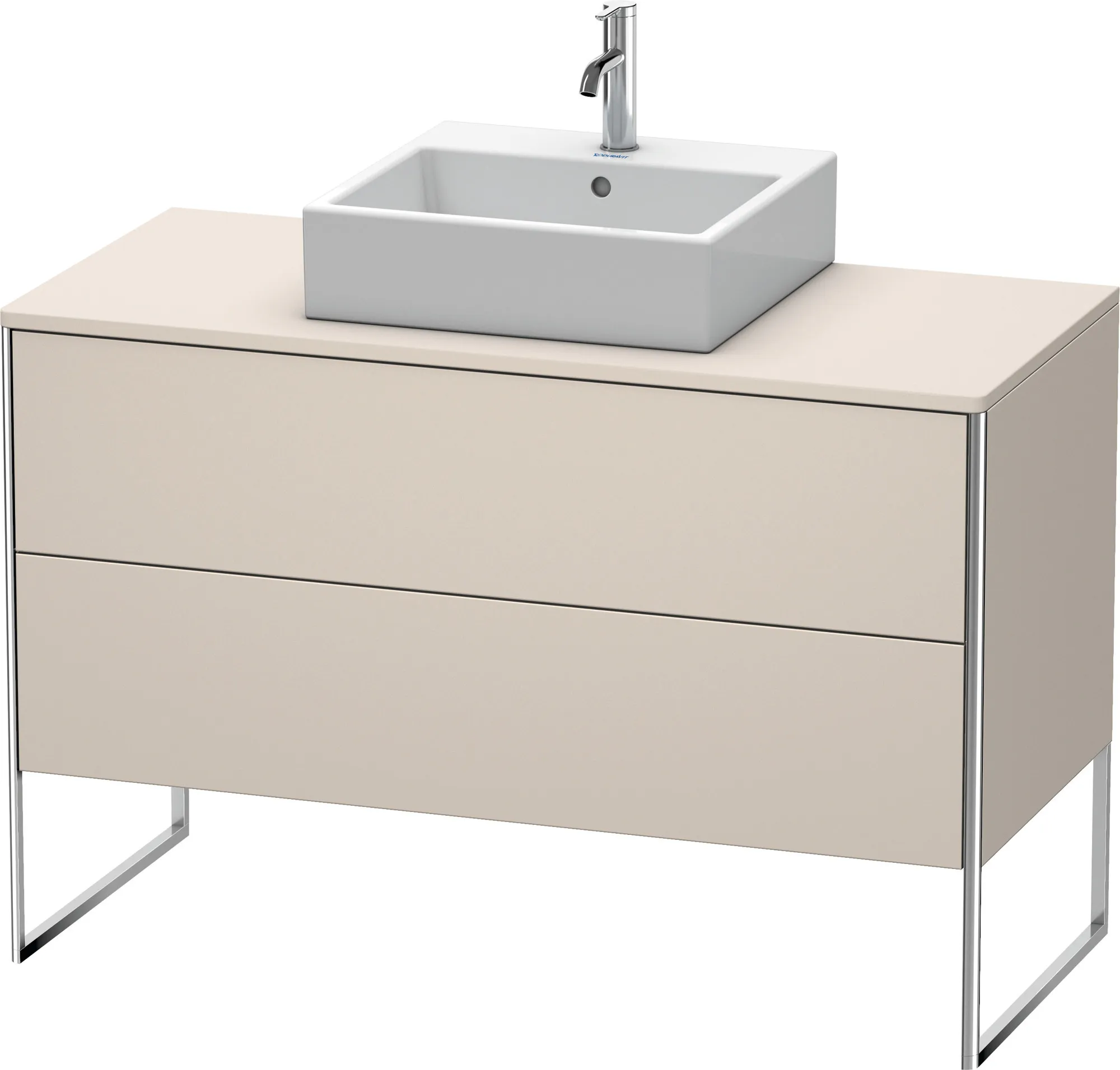 Duravit Waschtischunterschrank bodenstehend „XSquare“ 120 × 77,8 × 54,8 cm Taupe Supermatt