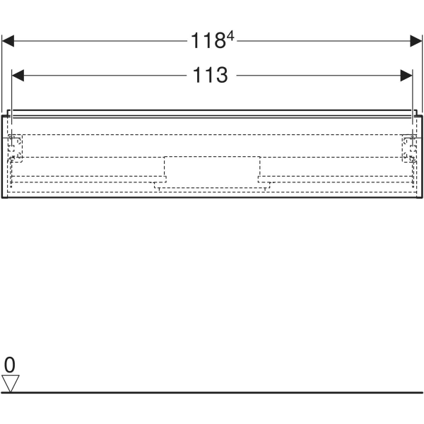 Geberit iCon Unterschrank für Waschtisch, 1 Schublade, Eiche/Melamin Holzstruktur mit lava Griff, 118,4 x 24,7 x 47,6 cm Geberit iCon Unterschrank für Waschtisch, 1 Schublade, Eiche/Melamin Holzstruktur mit lava Griff, 118,4 x 24,7 x 47,6 cm