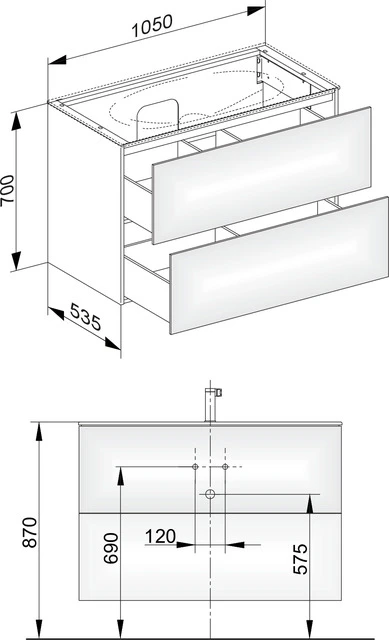 KEUCO Waschtischunterschrank mit Auszügen „Edition 11“ Eiche hell (Furnier), Eiche hell (Furnier), ohne Beleuchtung 1050 × 700 × 535 mm KEUCO Waschtischunterschrank mit Auszügen „Edition 11“ Eiche hell (Furnier), Eiche hell (Furnier), ohne Beleuchtung 1050 × 700 × 535 mm