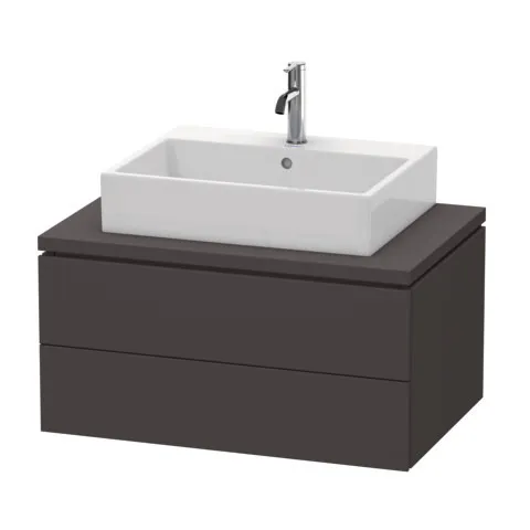 Duravit Waschtischunterschrank wandhängend „L-Cube“ 82 × 40 × 54,7 cm Graphit Supermatt Duravit Waschtischunterschrank wandhängend „L-Cube“ 82 × 40 × 54,7 cm Graphit Supermatt