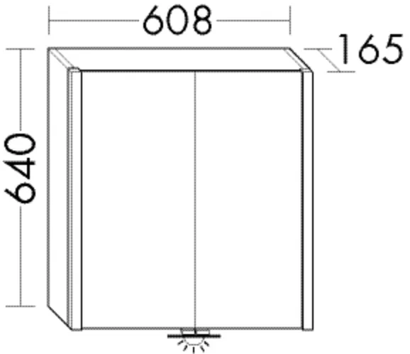 Spiegelschrank bel von burgbad - Anthrazitgrau, 165x608x640 mm, vertikale LED-Beleuchtung mit Kalt-/Warmweiß und Dimmfunktion