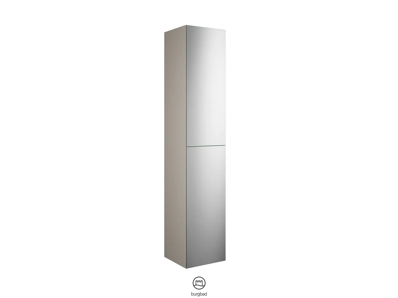 Hochschrank, 2 Spiegeltüren mit Tip-On-Technik;4 Einlegeböden;1 fester Boden, Tiefe: 350 mm, Breite: 350 mm, Höhe: 1760 mm