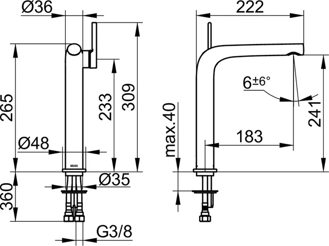 Edition 400 51502130102 Einhebel-Waschtischmischer 240 ohne Zugstangen-Ablaufgarnitur Schwarzchrom gebürstet Edition 400 51502130102 Einhebel-Waschtischmischer 240 ohne Zugstangen-Ablaufgarnitur Schwarzchrom gebürstet