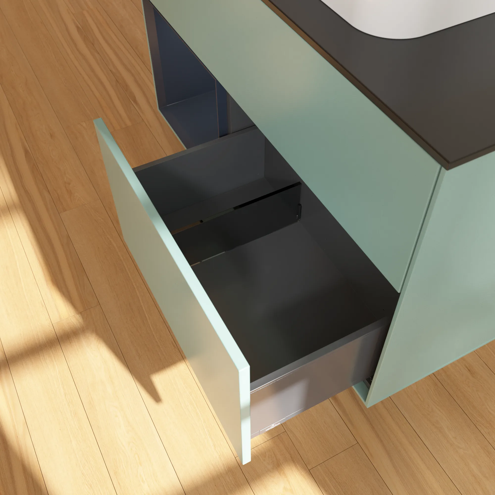 Villeroy & Boch Waschtischunterschrank „Finion“ für Schrankwaschtisch 1000 × 603 × 501 mm Olive Matt Lacquer, für Becken mittig