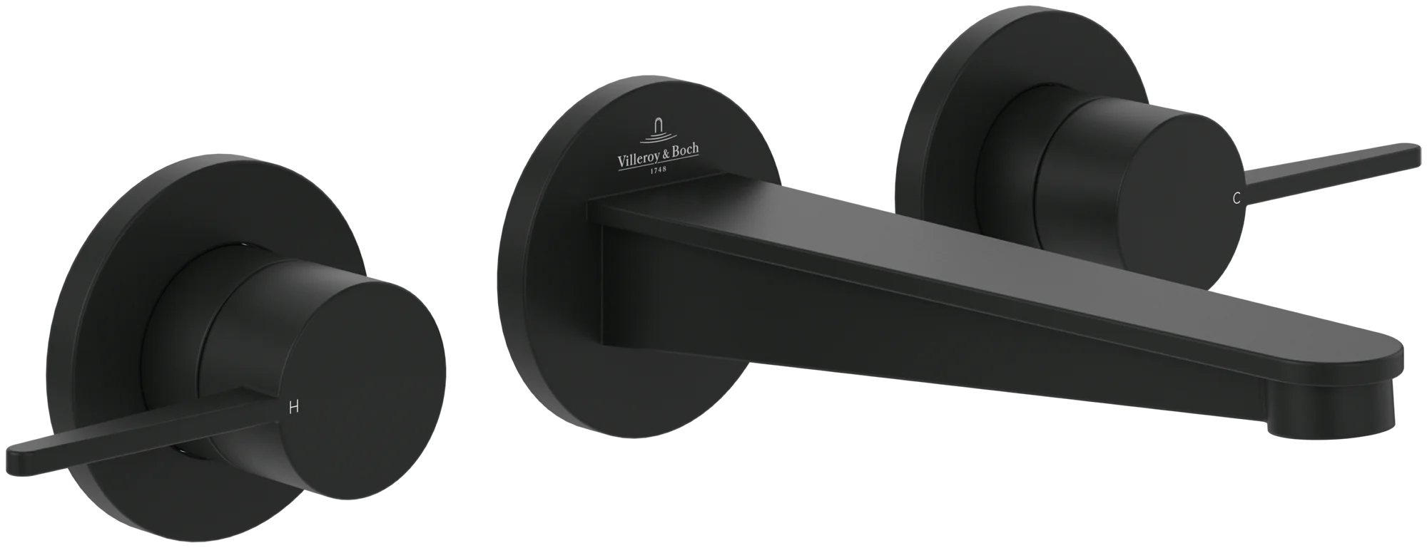 Villeroy & Boch Conum Dreiloch-Waschtischarmatur TVW127002000 Matt Black Villeroy & Boch Conum Dreiloch-Waschtischarmatur TVW127002000 Matt Black