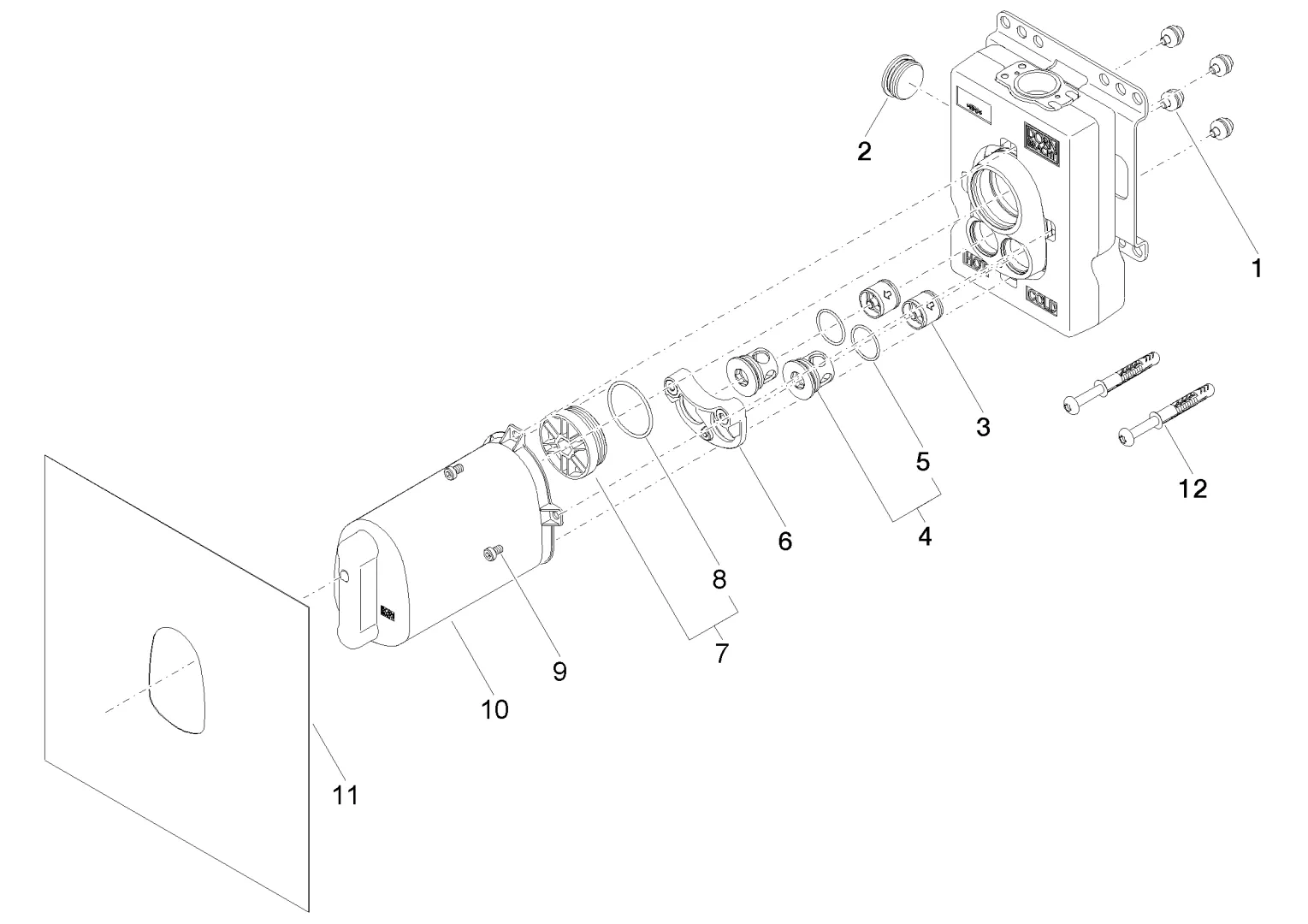 Dornbracht xTOOL UP-Thermostatmodul ohne Mengenregulierung - DR-Messing, bleifrei Dornbracht xTOOL UP-Thermostatmodul ohne Mengenregulierung - DR-Messing, bleifrei