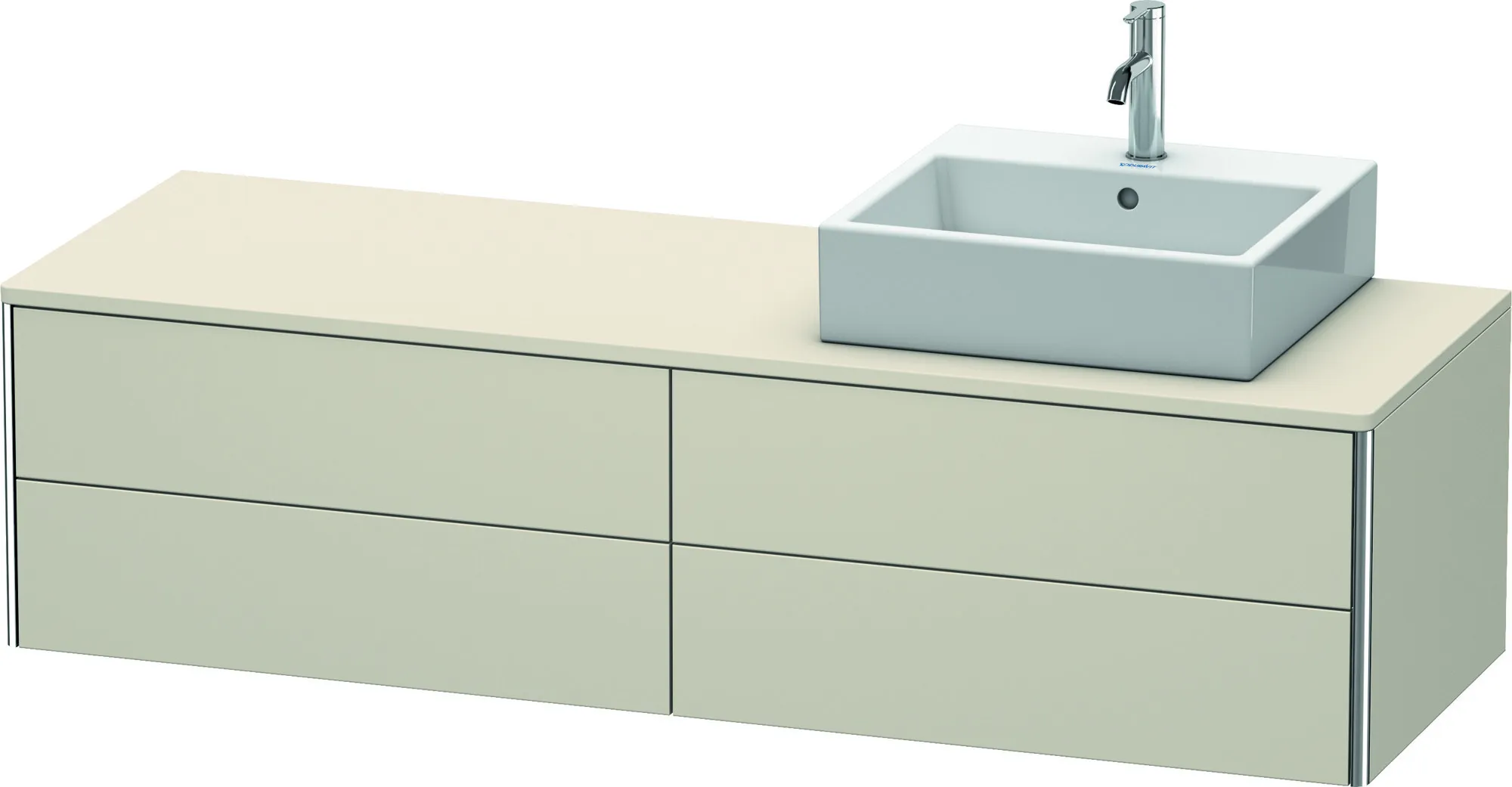 Duravit Waschtischunterschrank wandhängend „XSquare“ 160 × 40 × 54,8 cm Taupe Matt Duravit Waschtischunterschrank wandhängend „XSquare“ 160 × 40 × 54,8 cm Taupe Matt