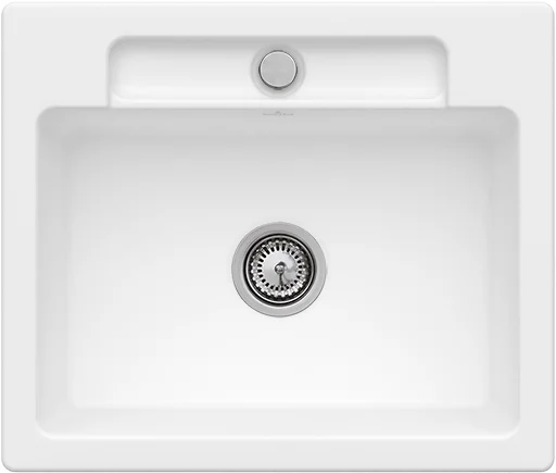 Villeroy & Boch Siluet 60 S Flat 33462F Spüle, 600x510mm, TitanCeram, Stone White