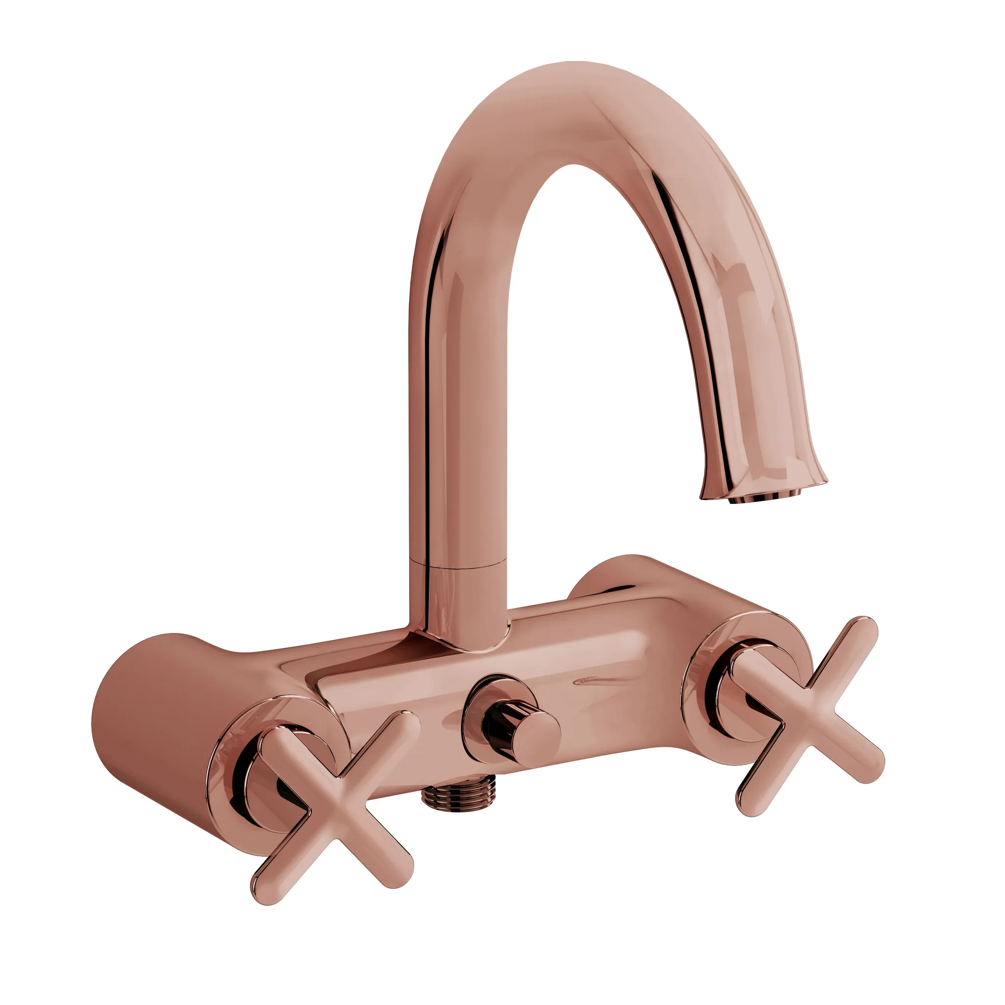 VitrA Zweigriff-Wannenfüll- und Brausearmatur Origin Classic, Aufputzmontage, Kupfer Soft