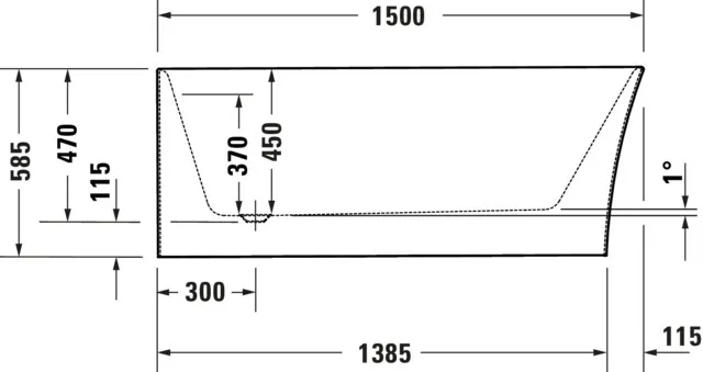 Duravit Badewanne „DuraSenja“ vorwand oval 1500 × 750 mm, links in Weiß Duravit Badewanne „DuraSenja“ vorwand oval 1500 × 750 mm, links in Weiß