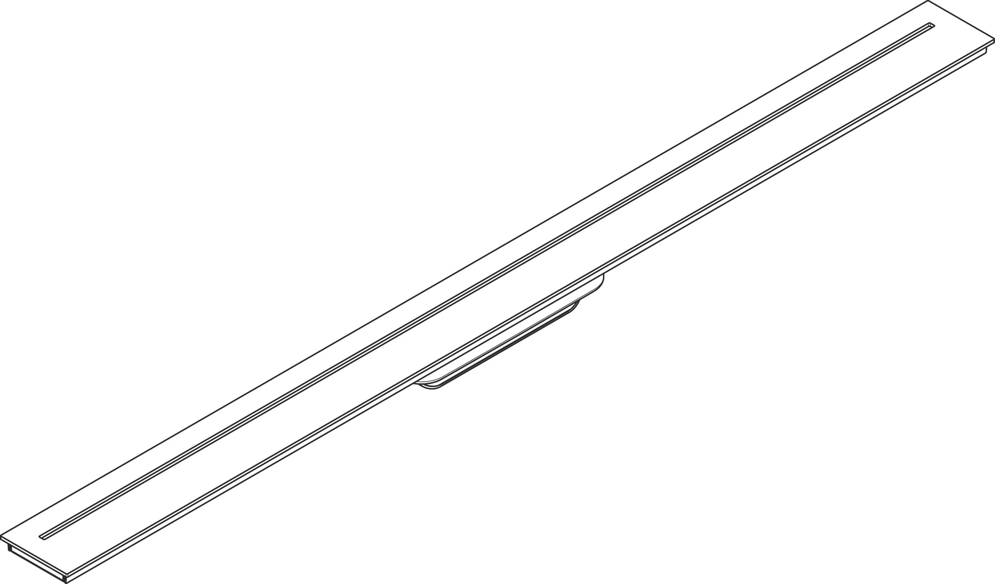 Hansgrohe AXOR Drain Fertigset Duschrinne, Chrom, 1000 mm, höhenverstellbar bis 18 mm Fliesenstärke