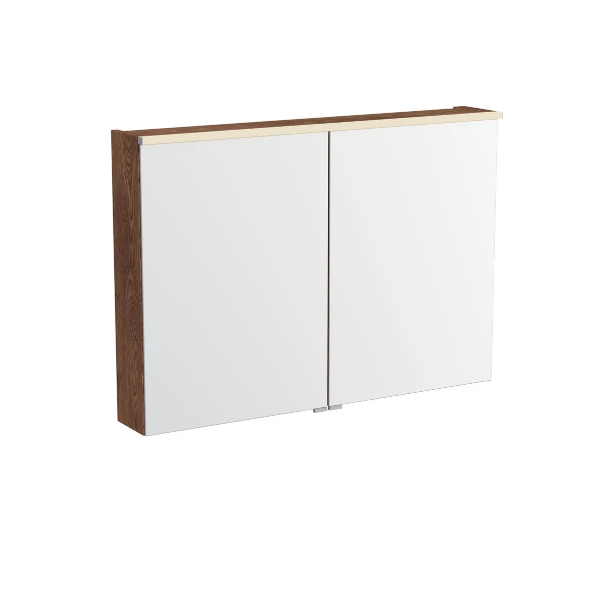 New Metropole Edge LED-Spiegelschrank mit 2 Spiegeltüren 100 x 18 x 70 cm (BxTxH) Echtholzfurnier Walnuss New Metropole Edge LED-Spiegelschrank mit 2 Spiegeltüren 100 x 18 x 70 cm (BxTxH) Echtholzfurnier Walnuss