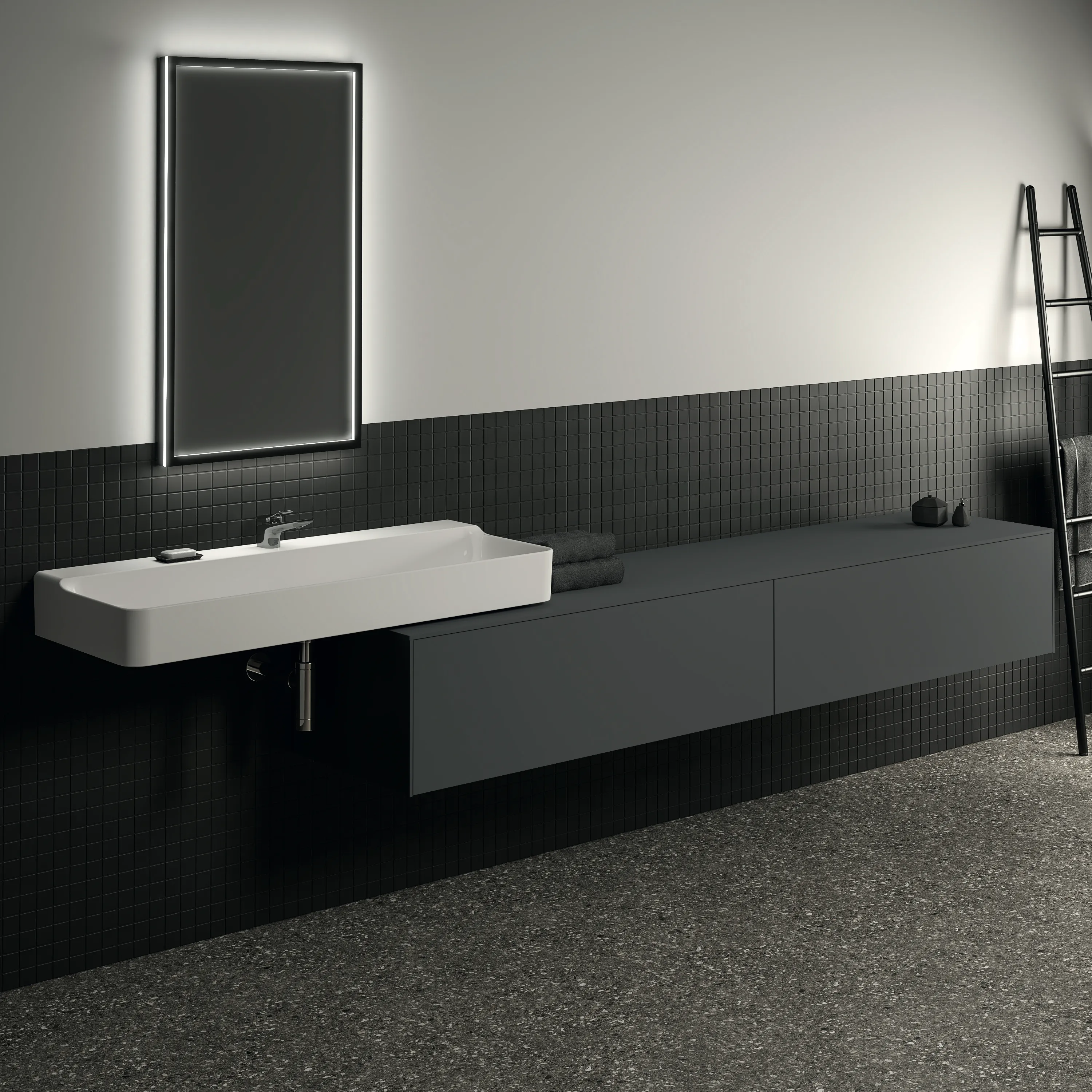 Ideal Standard Waschtischunterschrank Conca, 2 Auszüge, Anthrazit Ideal Standard Waschtischunterschrank Conca, 2 Auszüge, Anthrazit