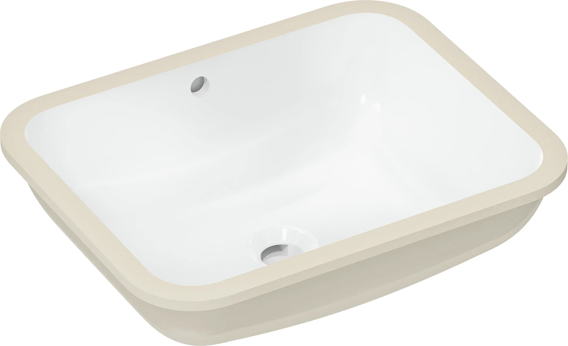 Hansgrohe Xuniva Q Unterbauwaschtisch 450x350 mm, weiß, glänzend, mit Überlauf, CL25