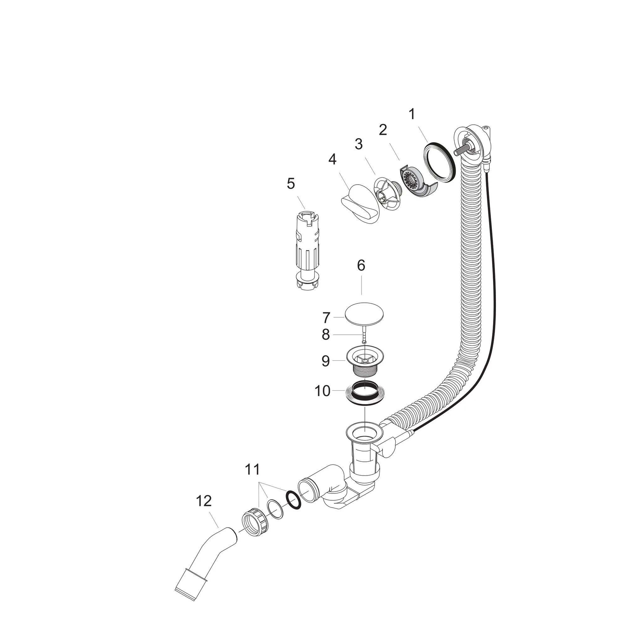 Ab-u.Überlaufgarnitur Flexaplus Komplettset chrom flex.Überlaufschlauch Ab-u.Überlaufgarnitur Flexaplus Komplettset chrom flex.Überlaufschlauch