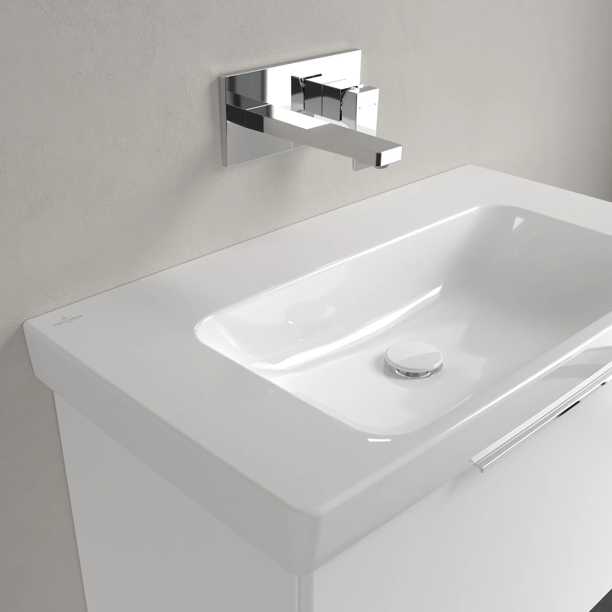 Villeroy & Boch Waschbecken „Architectura“ 800 × 455 × 165 mm, ohne Hahnlochbohrung, für Becken mittig