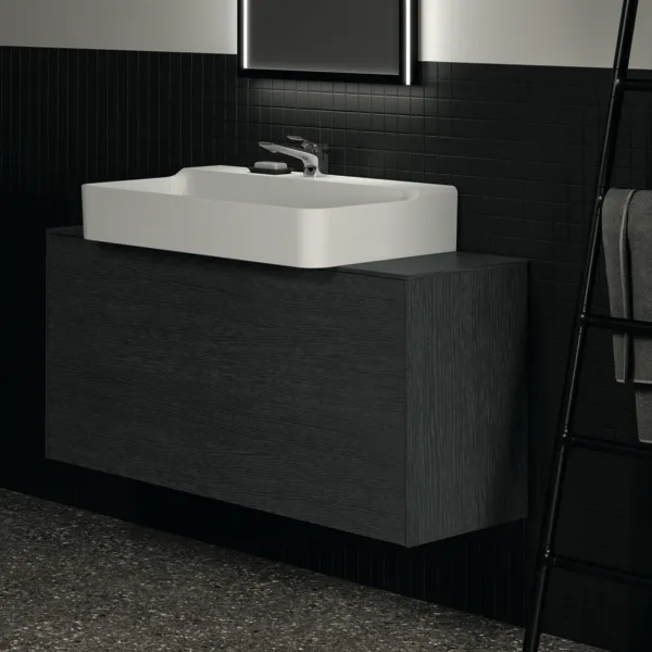 Ideal Standard Waschtischunterschrank „Conca“ 120,2 × 55 × 37,3 cm Eiche geflammt Furnier Ideal Standard Waschtischunterschrank „Conca“ 120,2 × 55 × 37,3 cm Eiche geflammt Furnier
