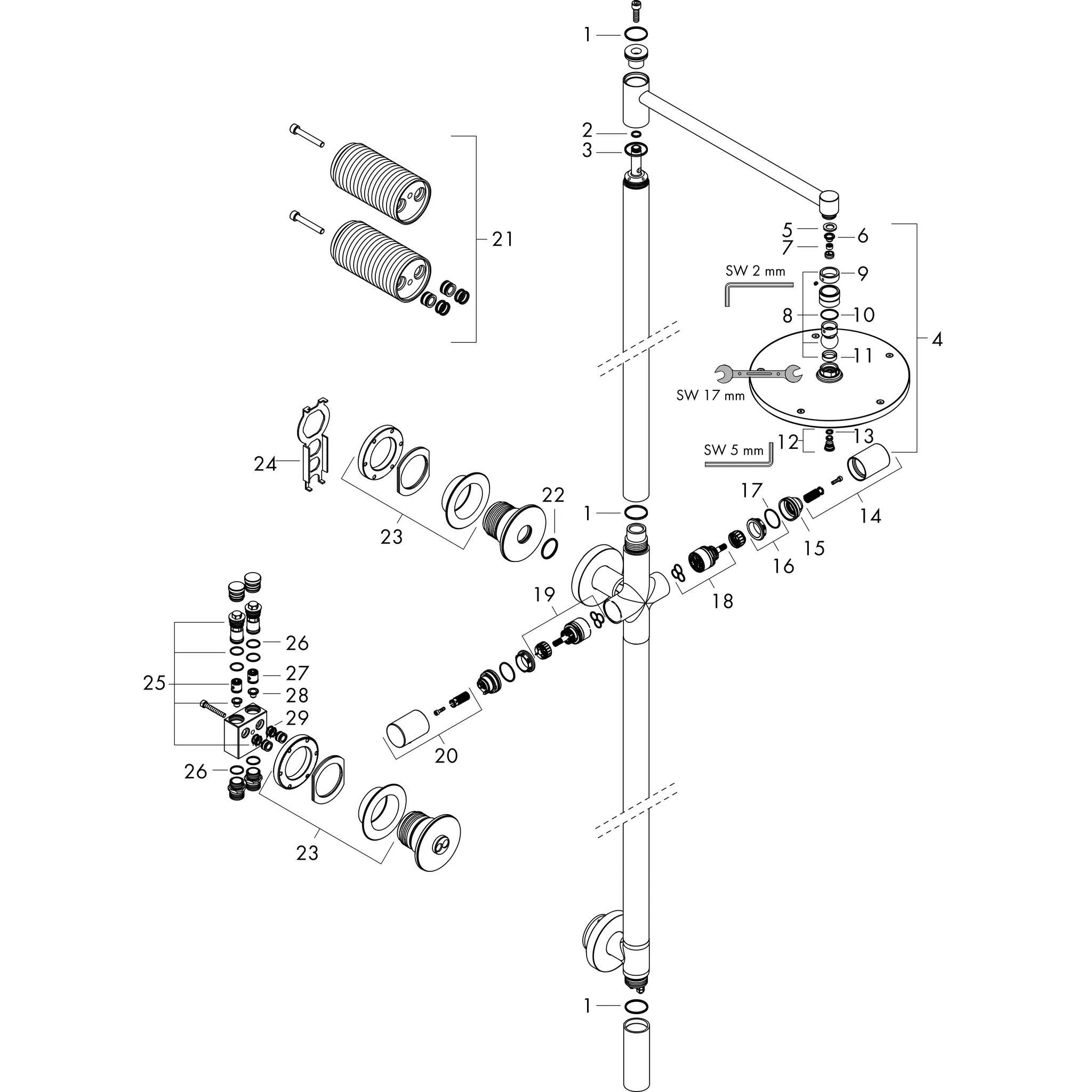 Hansgrohe AXOR Starck Nature Duschsäule mit Kopfbrause 240 1jet, Brushed Black Chrome, 240 mm Brausekopfgröße, Outdoor Hansgrohe AXOR Starck Nature Duschsäule mit Kopfbrause 240 1jet, Brushed Black Chrome, 240 mm Brausekopfgröße, Outdoor