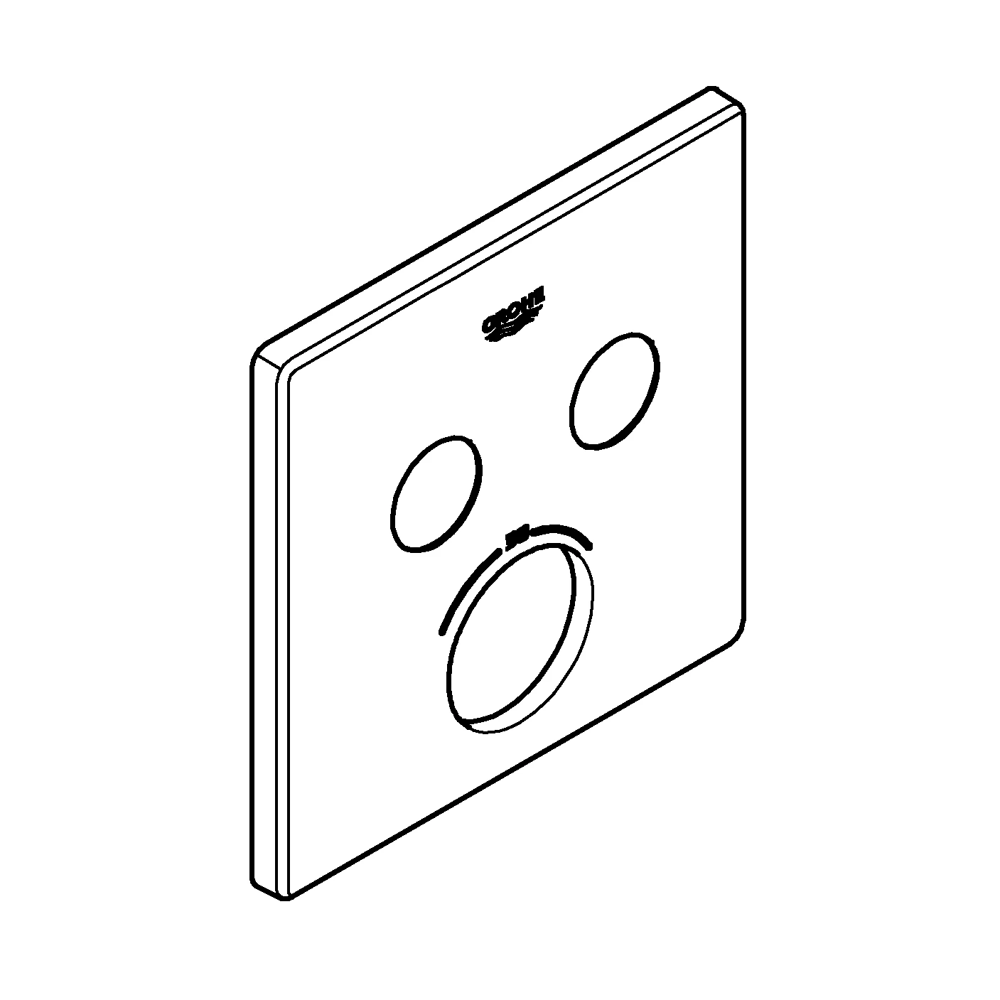 Rosette 49039, eckig, für SmartControl Unterputz, für Thermostat mit 2 Absperrventilen, chrom