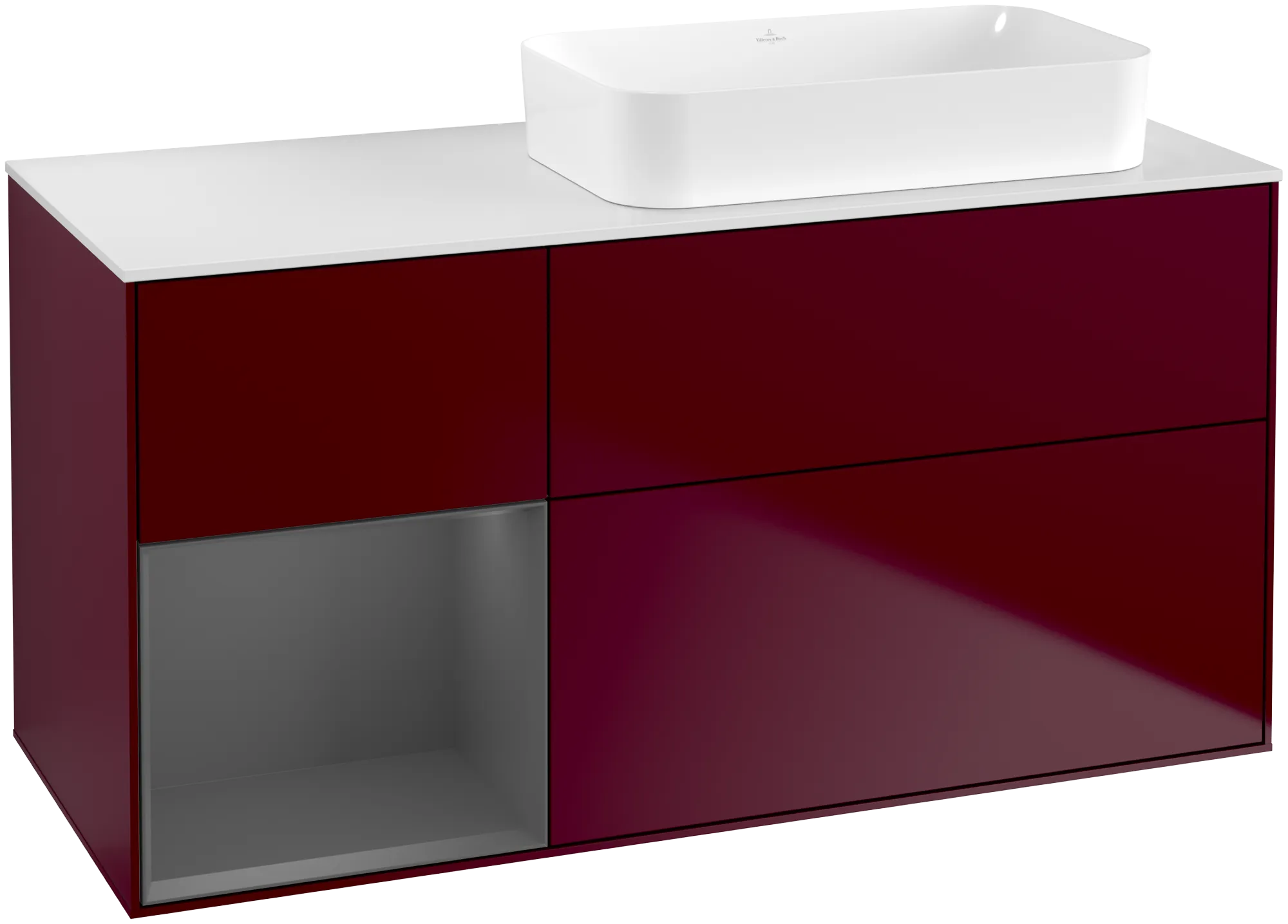 Villeroy & Boch Waschbeckenunterschrank Finion G68, 1200x603x501mm, mit Beleuchtung, 3 Auszüge