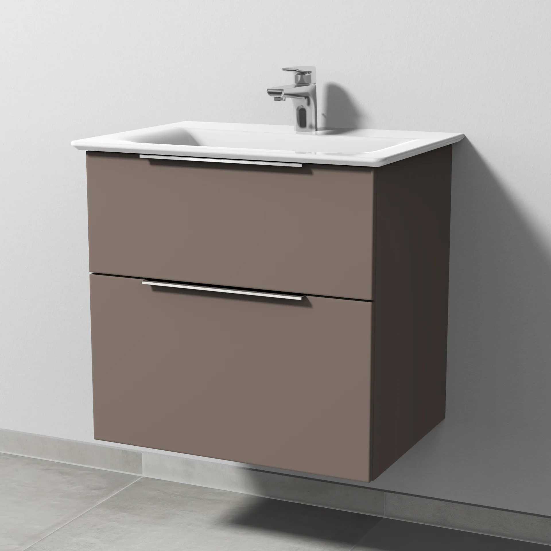 Sanipa Waschtischunterschrank „3way“ 590 × 585 × 437 mm in Taupe (matt) Sanipa Waschtischunterschrank „3way“ 590 × 585 × 437 mm in Taupe (matt)