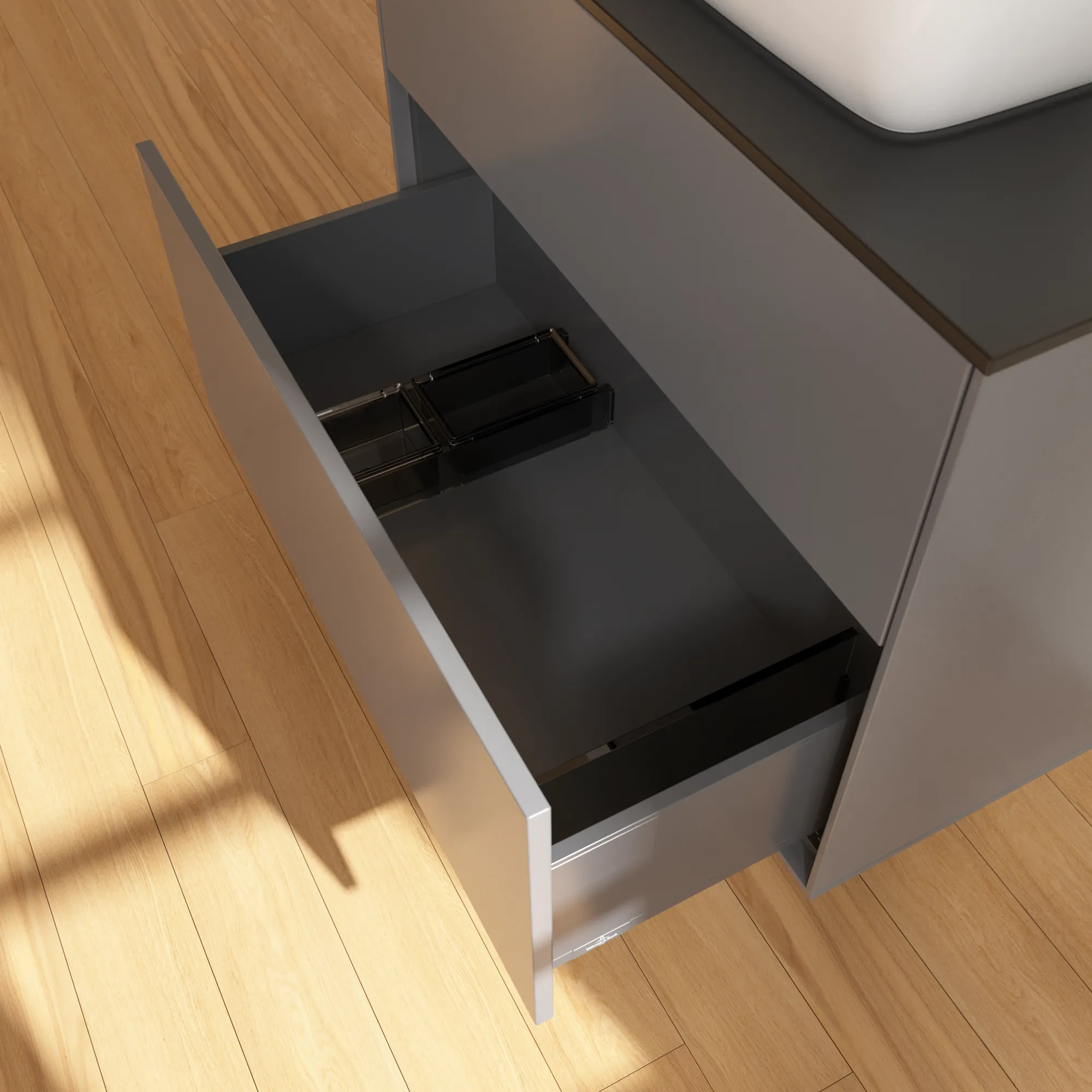 Villeroy & Boch Finion Waschbeckenunterschrank F75 800x603x501mm Anthracite Matt Lacquer / Glass Black Matt Villeroy & Boch Finion Waschbeckenunterschrank F75 800x603x501mm Anthracite Matt Lacquer / Glass Black Matt