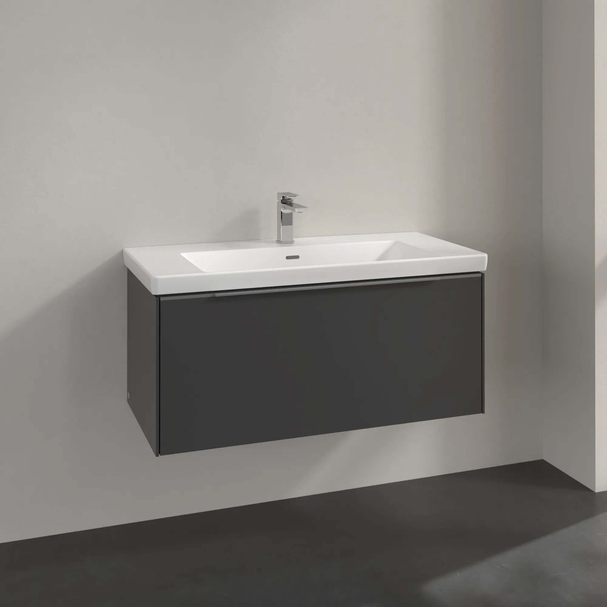 Villeroy & Boch Waschtischunterschrank „Subway 3.0“ für Schrankwaschtisch 973 × 429 × 478 mm Graphite, für Becken mittig Villeroy & Boch Waschtischunterschrank „Subway 3.0“ für Schrankwaschtisch 973 × 429 × 478 mm Graphite, für Becken mittig