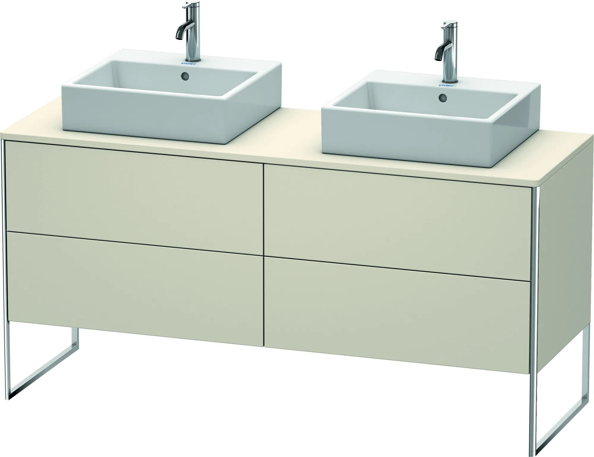 Duravit Waschtischunterschrank bodenstehend „XSquare“ 160 × 77,8 × 54,8 cm Taupe Matt