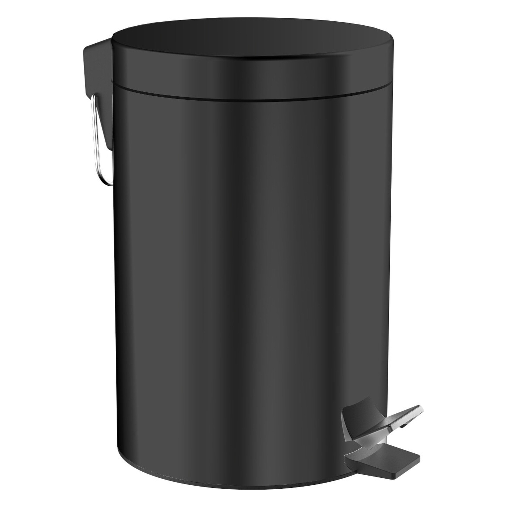 system 2 Abfallbehälter mit Deckel Standmodell, 5 l, rund, schwarz