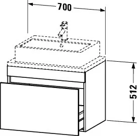 Duravit Waschtischunterschrank wandhängend „DuraStyle“ 70 × 51,2 × 47,8 cm