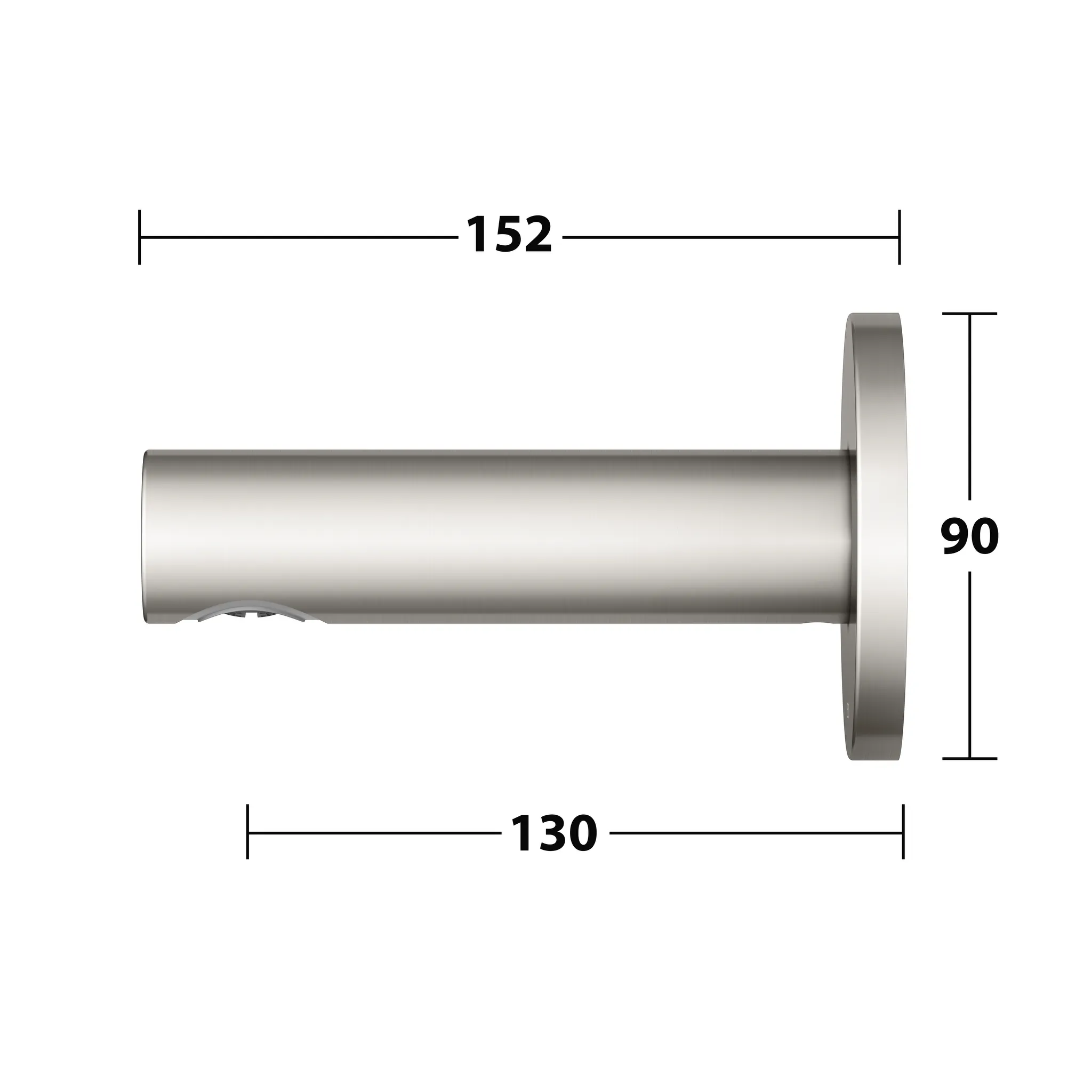 IXMO 59545050001 Wanneneinlauf DN15 rund Ausladung 130 mm Nickel gebürstet