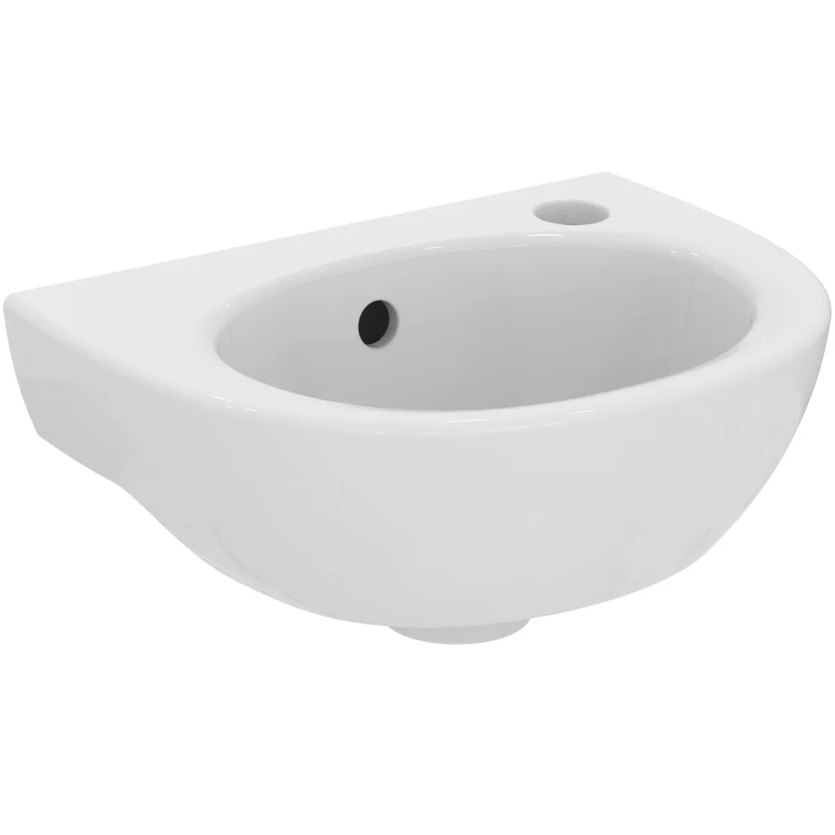 Ideal Standard Handwaschbecken Eurovit, Keramik (Kristallporzellan), weiß, 350x260x160 mm, 1 Hahnloch rechts