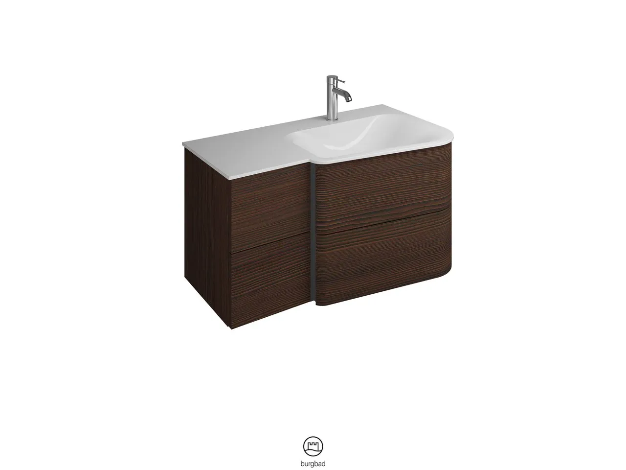 burgbad Badmöbelset „Badu“ Griffleiste, Anthrazit eloxiert, in Frassino Dekor burgbad Badmöbelset „Badu“ Griffleiste, Anthrazit eloxiert, in Frassino Dekor